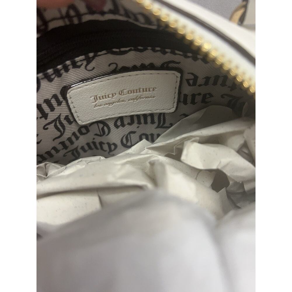 JUICY COUTURE Monogram/Gold White Satchel Bag With Bonus Mini Bag NWT - Picture 9 of 14